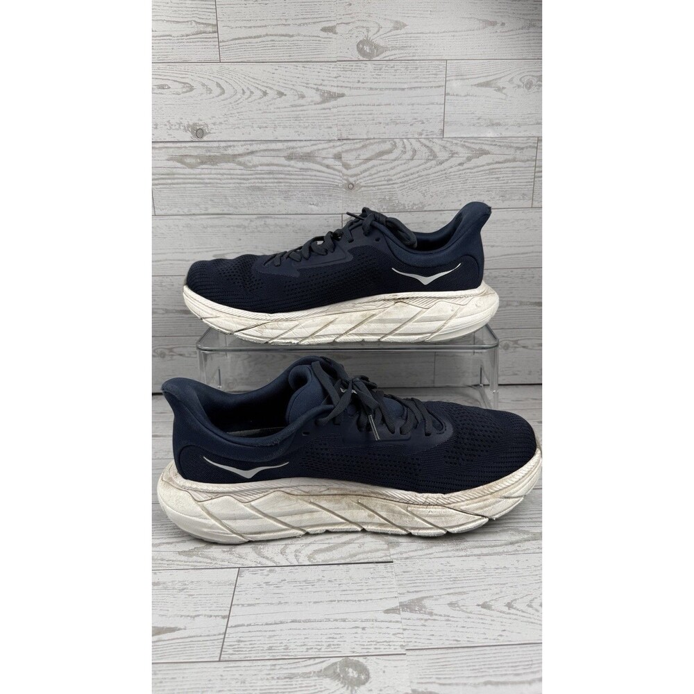 Hoka One One Navy Blue and White Athletic Running Shoes - Picture 2 of 7
